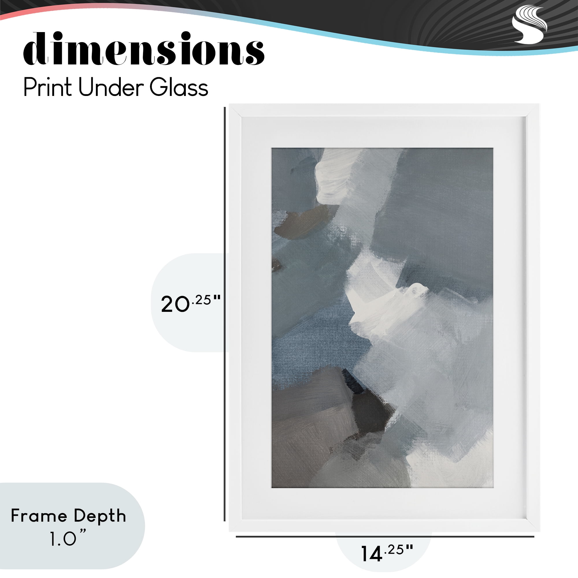Stupell Industries Stormy Grey Abstract White Framed Print Under Glass, design by Lanie Loreth