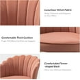 thumbnail image 6 of HULALA HOME Velvet Home Office Desk Chair, Modern Shell Back Makeup Vanity Chair with Wheels, Swivel Height Adjustable Cute Task Chair for Women Girls, Pink, 6 of 18