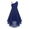 thumbnail image 2 of Miaeowve Robe Haute Basse à Sequins pour Filles Robe Formelle de Mariage Sans Manches en Chiffon Froncé Bleu Marine 6, 2 of 7