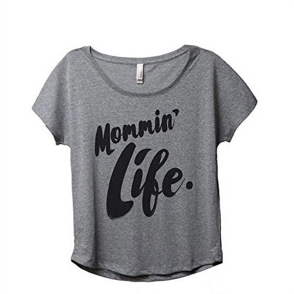 Thread Tank Mommin' Life Womens Slouchy Shirt Tee Heather Grey 2XL