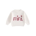 thumbnail image 1 of FOCUSNORM Chandails en Coton Assortis pour la Famille Maman et Moi Broderie Lettre Col Rond Tricot Confortable Chandail Chaud, 1 of 9