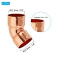 thumbnail image 2 of Accesorio de Cobre en Codo de 7/8" ID 1mm de Grosor, 5pcs 99.9% Cobre Puro Conector de Tubo de Soldadura de 45 Grados, 2 of 5