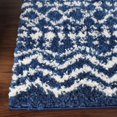 thumbnail image 4 of Abstract Stripe Plush Polypropylene Indoor Shag Area Rug - 8' x 10’, Cream-Blue, 4 of 10