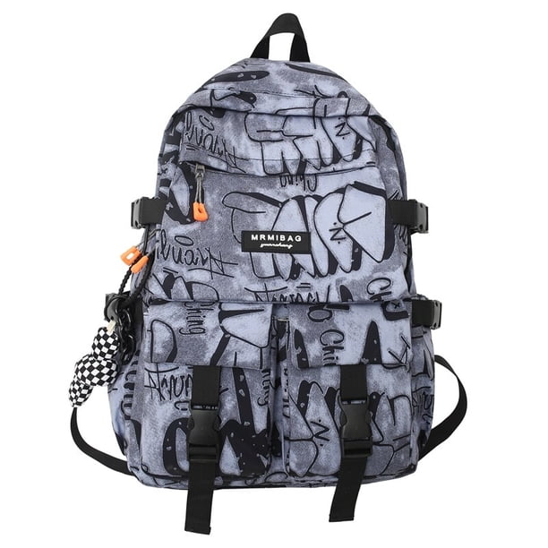 Cool Graffiti Large-capacity Backpack Women Man Waterproof School Bags for Teenagers Geometric Travel Backpack Ladies Bookbags qiuyongming unisex