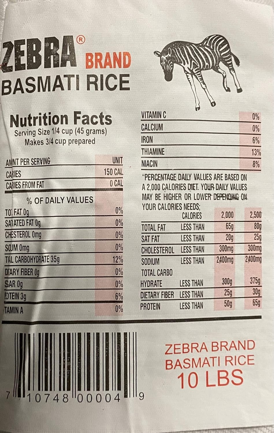 Zebra Basmati Rice 10lb