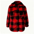 thumbnail image 3 of breaise Flannel Shirt for Kid Boys Girls Fleece Plaid Jackets Coat Long Sleeve Oversized Shacket Trendy Causal Fall Winter Jackets Red 10-11Years, 3 of 7