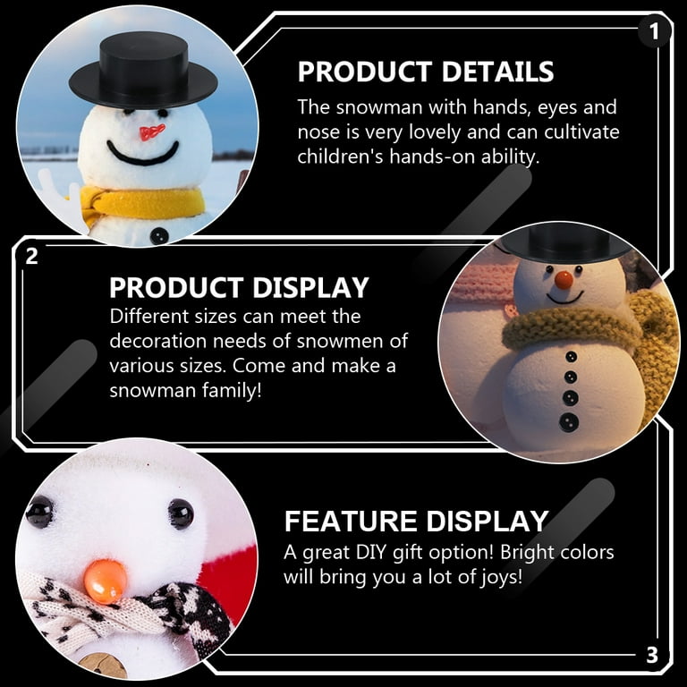 Handmade Accessories Snowman Craft Supplies Mini Black Top Hats Kids Arts  Crafts Kit Child 604 Pcs 