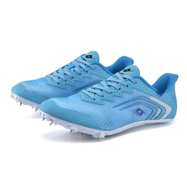 TIEVOSA Chaussures de Course d'Athlétisme pour Élèves Garçons et Filles avec Crampons pour 10-10,5 Ans (Bleu)