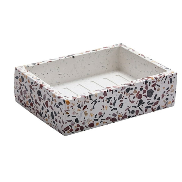 1Pc Soap Box Imitation Terrazzo Soap Holder Draining Soap Dish Soap Saver Case Container Handmade Soap Tray for Bathroom