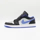 thumbnail image 2 of 553558-007 N I-K-E A i r-Jor-dan 1 Low Black Game Royal Metallic Platinum (Men's), 2 of 6
