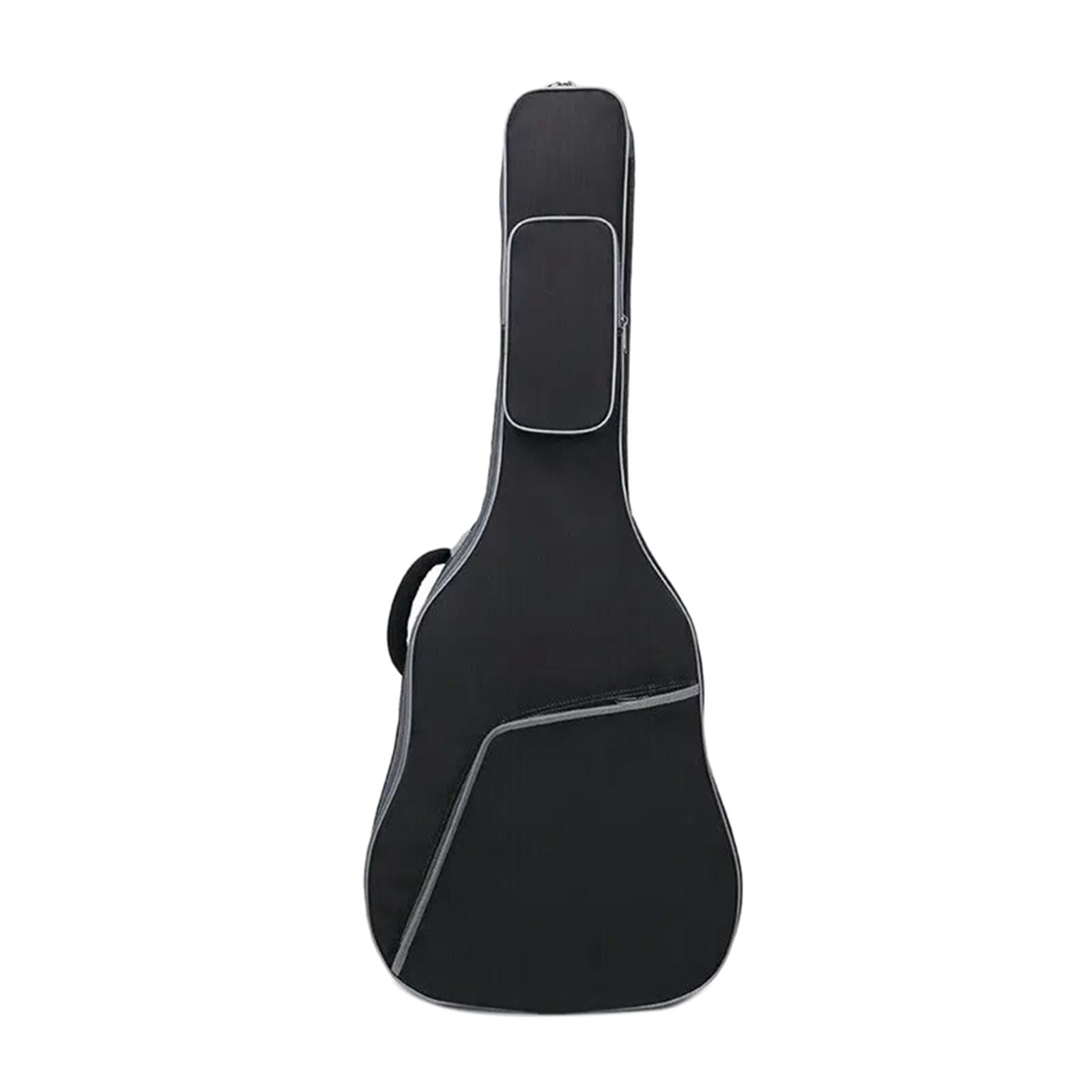 LeeQinersw Guitar Bag 41in Oxford 2 Pockets Music Accessories Padded Soft Case for Acoustic Black