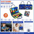 thumbnail image 7 of Busy Board Montessori Toy for Toddlers, Educational Activity Developing Sensory Board for Fine Basic Dress Motor Skills - Travel Toys for Plane Car, Gift for Boys Girls 1 2 3 4 Year Old, 7 of 7