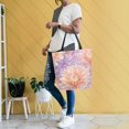 thumbnail image 6 of Large Canvas Bag 13.5x5.1x15 Inch Canvas Bag Shopping Canvas Bag Suitable For Outing Shopping Travel Out Of Large Capacity Storage Chrysanthemums Cream, 6 of 9
