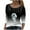 Gray, variant on Women Clothes Women Fashion Loose O-Neck Printed Long Sleeve Top