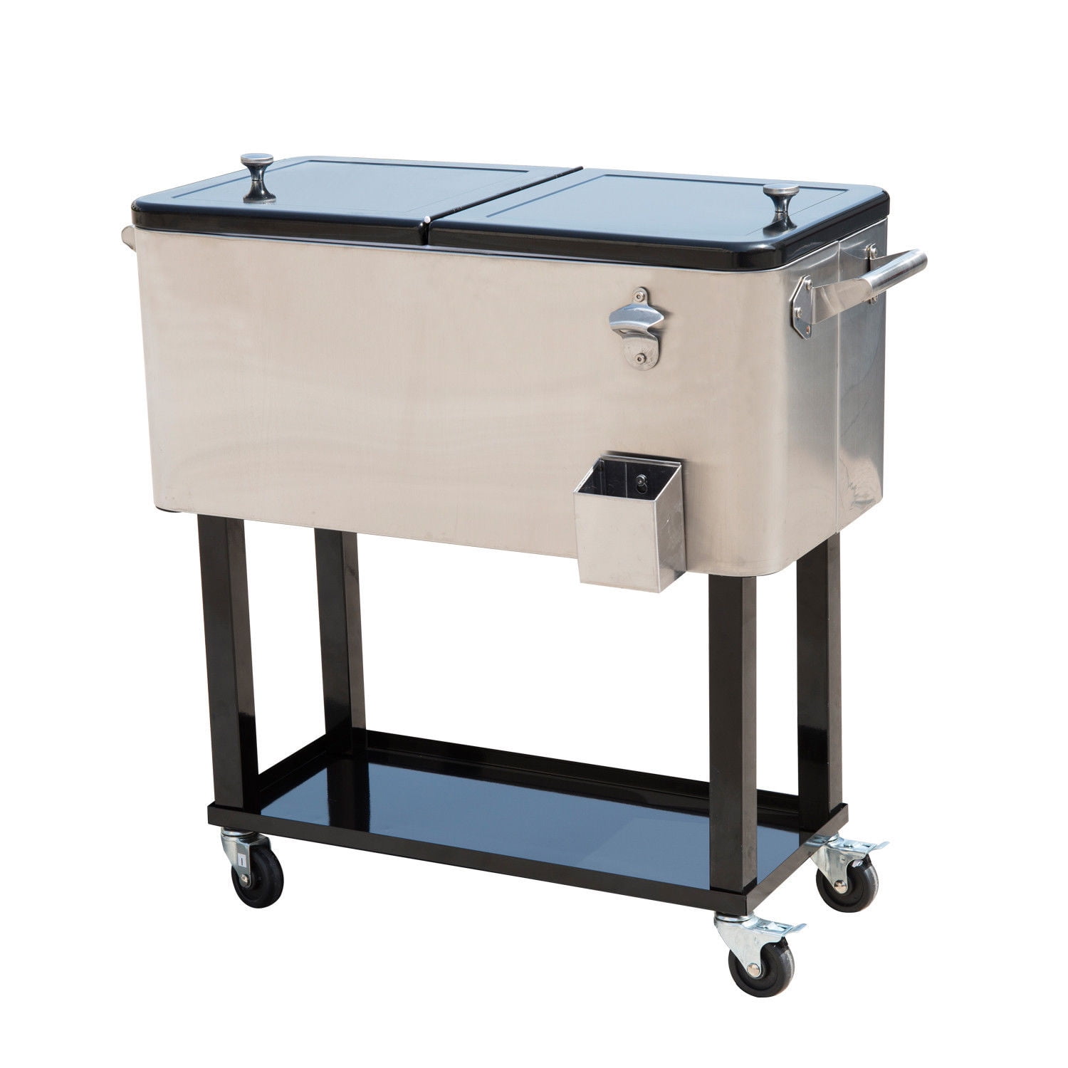 tommy bahama the entertainer 77 quart steel rolling portable patio party cooler