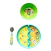 CoComelon 3-Piece Mealtime Set with Divided Suction Plate, Bowl and Spoon – Green - 9m+