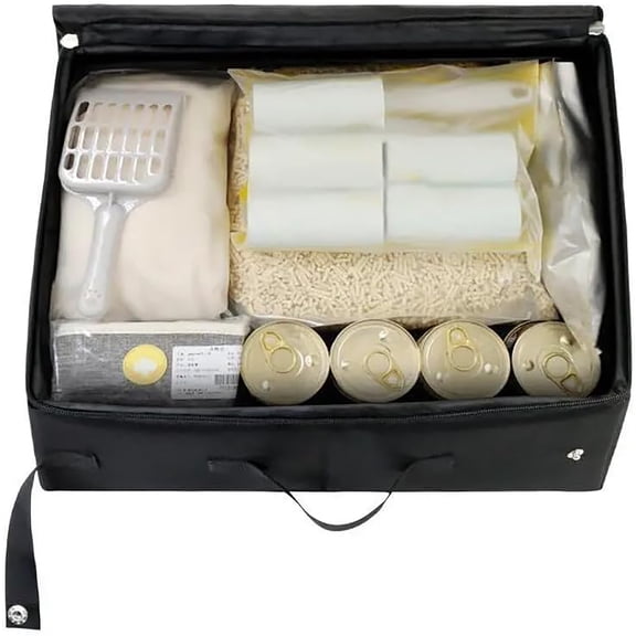 ACDANC Portable Cat Travel Litter Box with Zipped Lid, Foldable Travel Litter Box, No Leakage, No Smell, Waterproof, Easy to Carry, Easy to Use in Hotels, Car