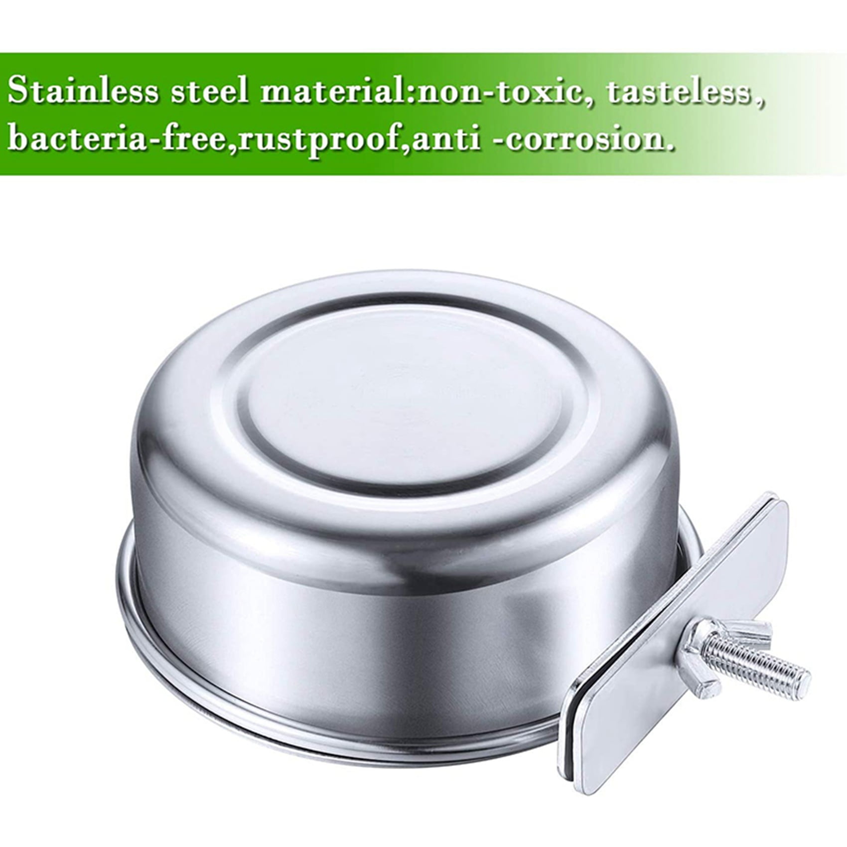 6-Piece Bird Feeder Cup Stainless Steel Parrot Feeder Cup Animal Cage Water Food Bowl S