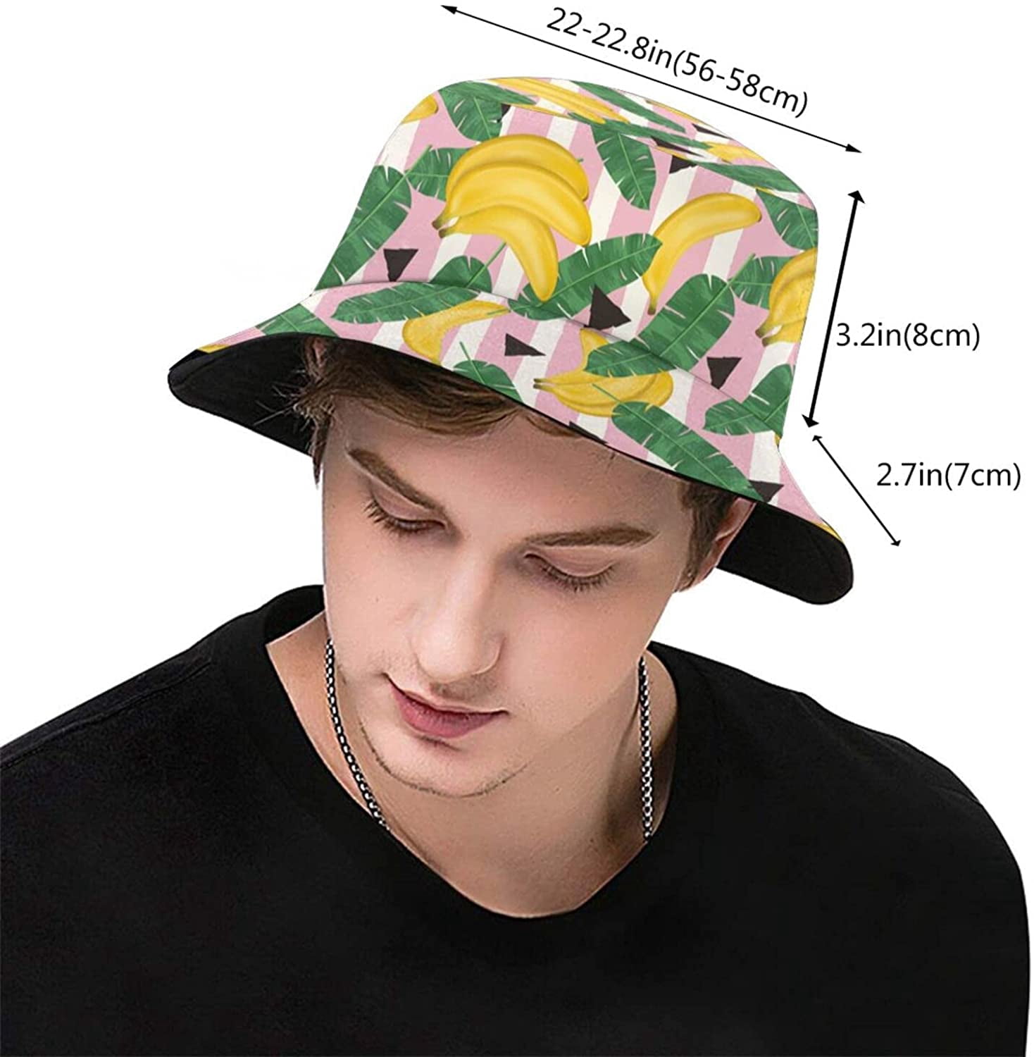 Pink White Stripe Bucket Hat 