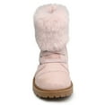 thumbnail image 3 of DSOLE Girls Boots Warm Faux Fur Ankle Warm Boots Side Zipper Lace Up Work Boot Combat Boots​ Pink 13 Toddler, 3 of 3