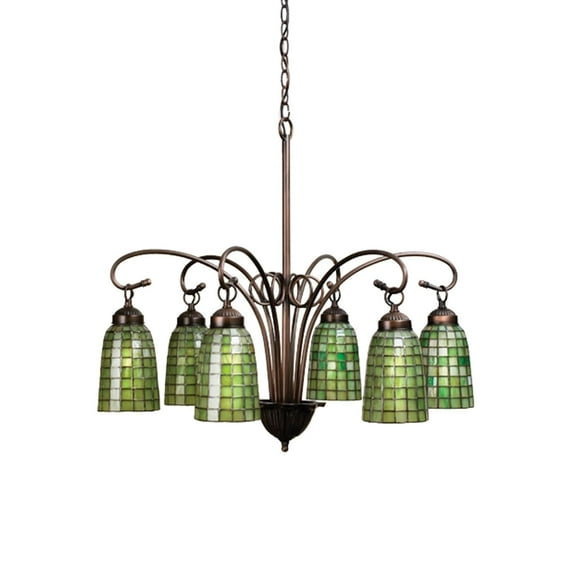 27.5"W Terra Verde 6 Lt Chandelier