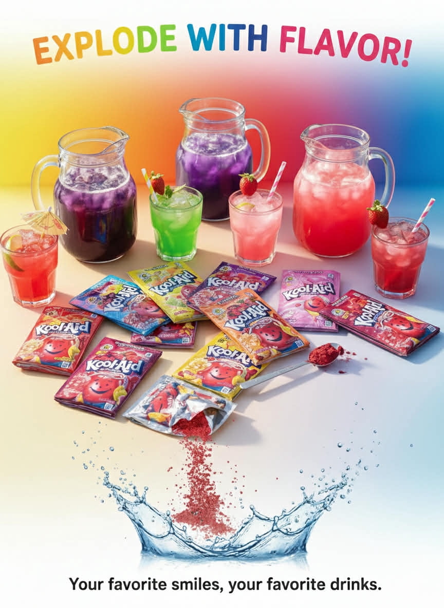 Kool-Aid Drink Mix, 96 Packets Variety Pack, 16 Flavors for Water