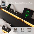 thumbnail image 6 of Einhomn Full Size Floating Bed Frame with  LED Lights & Charging Station,Wood Platform Bed Frame with Storage Headboard,Noise Free,No Box Spring Needed,Easy to Assemble-Black, 6 of 9