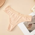 thumbnail image 2 of Womens Seamless No Show Thong Underwear, Soft Wide Waistband, Breathable Nylon Spandex, Low Rise Stretchy Flex Fit S-L, Khaki,Size Free Size, 2 of 3