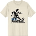 thumbnail image 3 of "Real Football" Sports Back to School Adult Natural Crew Neck Short Sleeve Tee-3XL, 3 of 4