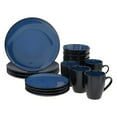 thumbnail image 2 of Gibson Soho Lounge 16 Piece Round Glaze Dinnerware Plates, Bowls, Mug, Blue, 2 of 8