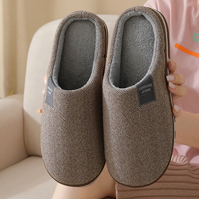 Men\'s Coffee Slippers Breathable Slip-on Indoor Slippers Washable Home Shoes Amazon.com | HomeTop Men main image 3