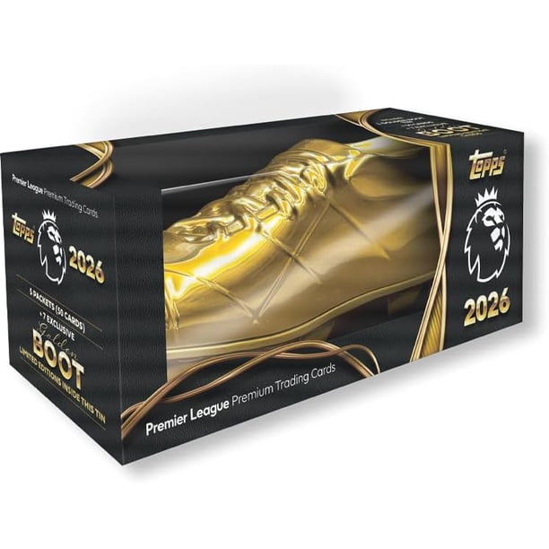 Topps Premier League 2026 - Debut Edition - Golden Boot Tin - contains 57 cards including 7 exclusive Golden Boot LE cards