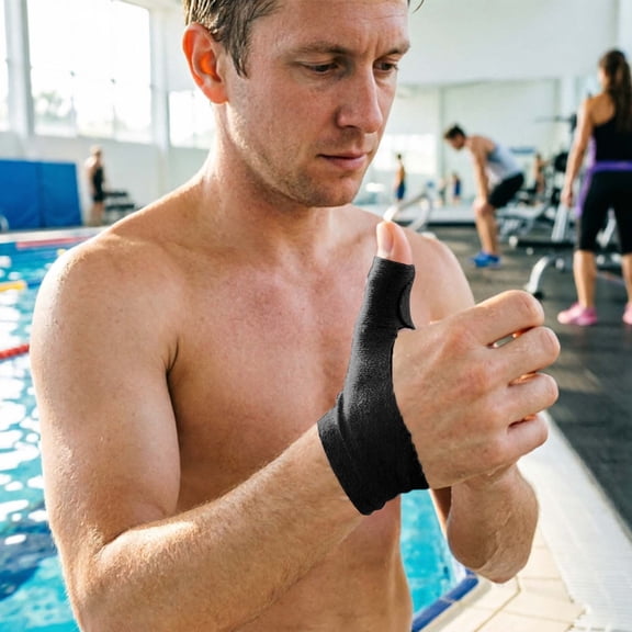 Precut Sports Support Tape 10 Pcs For Thumb And Wrist, Breathable Athletic Tape, Elastic Muscle Tape For Sports Use,19.8X10.4Cm