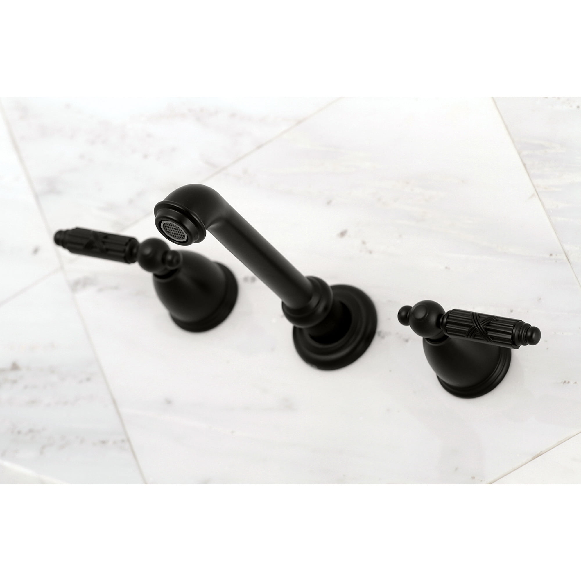 Kingston Brass KS7020GL Georgian Two-Handle Wall Mount Roman Tub Faucet, Matte Black
