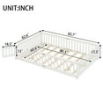 thumbnail image 4 of Jopath Queen Size Floor Bed Frame,Montessori Bed with Guardrails and Door,with Slatted Base,for Kids,Boys,Girls,White, 4 of 9