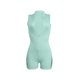 thumbnail image 1 of VISgogo Body corto sin mangas para mujer, color sólido acanalado en la parte delantera con media cremallera Slim Fit Jumpsuit Clubwear VISgogo  moda, 1 of 6