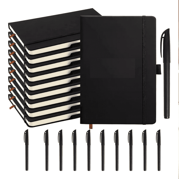 Libreta Bolsillo A5 Rayas Con Pluma 200 Páginas 20 Piezas negro