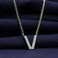 thumbnail image 4 of 18K Yellow Gold Plated Initial Necklace | Moissanite Diamond Alphabet Necklace | Dainty Necklaces for Her | Letter "V" Pendant Necklace |18" + 2" Adjustable Chain, 4 of 6