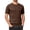 Brown -CE05, variant on Men's Ribbed Knit T Shirt Short Sleeve Crew Neck Casual Slim Fit Tee Top Brown 3XL