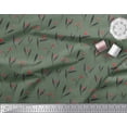 thumbnail image 2 of Soimoi Green Cotton Duck Fabric Red Berries & Leaves Print Fabric by the Yard 42 Inch Wide, 2 of 3
