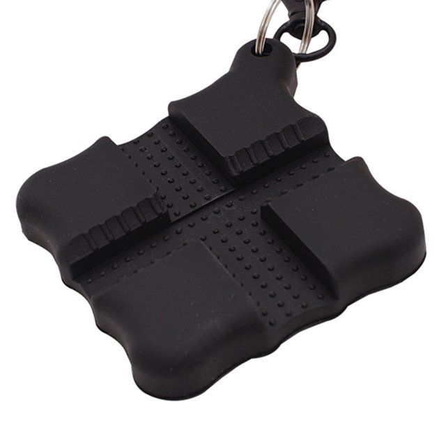 Pinza de tiro con arco de tirador de flecha de silicona cuadrada con hebilla de llavero negro JShteea Para Estrenar