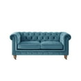 thumbnail image 5 of Rustic Manor Audriana Teal Velvet Chesterfield Loveseat 71L x 33.5W x 30.3H, 5 of 11