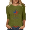 thumbnail image 1 of Camisetas de Manga Corta para las Mujeres Día de la Independencia Impreso Suelto Cuello Redondo Tee, Casual Y Blusas Festivas para las Mujeres Casual, 1 of 4