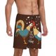 thumbnail image 2 of Balery Rooster And Chicken Pantalones cortos de pijama de punto de algodón para hombre con cinturilla y bolsillos-4X-Large, 2 of 6
