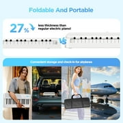 Terence V50 Electronic Piano White Folding Digital Piano Keyboard