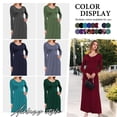 thumbnail image 4 of Asklazy Women's Long Sleeve Loose Plain Maxi Dresses Casual Long Dresses with Pockets(S-3XL), 4 of 9