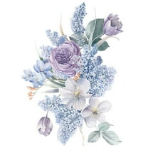 Gerich Floral Wall Decals Purple Flowers Self Adhesive Wall Stickers Wall Mural