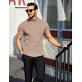thumbnail image 2 of COOFANDY Mens Mock Turtleneck Sweater Short Sleeve Ribbed Knit Turtleneck Slim Fit Casual Sweater Soft, 2 of 5