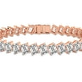 thumbnail image 4 of Lab Grown Diamond IGI Certified 14K Rose Gold Tennis Bracelet For Women 15 Carat | Agatha Emerald Lab Diamond Tennis Bracelet | FG-VS1-VS2 Quality Friendly Diamonds, 4 of 6