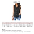 thumbnail image 5 of Camisetas sin mangas para mujer, estilo informal, elegante, con cuello en V, sin mangas, con botones, para trabajo, viaje de negocios, 5 of 5